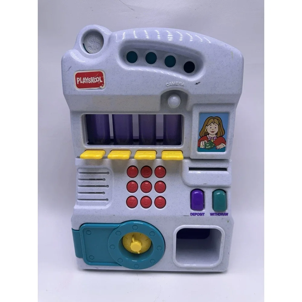 Playskool Bank ATM Toy Saving Sounds Real Coin Sorter Sounds‎ Vintage 1997 Works